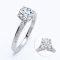 (IGI) 1.09 ct., Laboratory Grown Diamond (Round Brilliant, HPHT, 1.09 ct, D, VS 1), Four Prongs Solitaire Shoulder Diamond Pave Ring