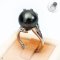 Approx. 12.0 mm, Tahitian Pearl, Olive Leaves Pearl Ring