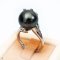 Approx. 12.0 mm, Tahitian Pearl, Olive Leaves Pearl Ring