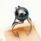 Approx. 12.0 mm, Tahitian Pearl, Olive Leaves Pearl Ring