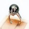 Approx. 12.0 mm, Tahitian Pearl, Olive Leaves Pearl Ring