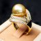 Approx. 10.0 - 11.0 mm, Gold South Sea Pearl, "Gold Territory" Pearl Ring