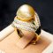 Approx. 10.0 - 11.0 mm, Gold South Sea Pearl, "Gold Territory" Pearl Ring