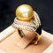 Approx. 10.0 - 11.0 mm, Gold South Sea Pearl, "Gold Territory" Pearl Ring