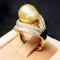 Approx. 10.0 - 11.0 mm, Gold South Sea Pearl, "Gold Territory" Pearl Ring