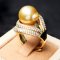 Approx. 10.0 - 11.0 mm, Gold South Sea Pearl, "Gold Territory" Pearl Ring