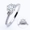 (IGI) 1.09ct., Laboratory Grown Diamond (Round Brilliant, HPHT, 1.09 ct, D, VS 1), Six Prongs Collar Diamond Paved Ring