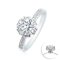 (IGI) 1.05 ct, Laboratory Grown Diamond (Round Brilliant, HPHT, 1.05 ct., D, VS1), " Brilliant Lotus" Six Prongs Solitaire Diamond and Shoulder Diamond Paved Ring