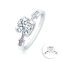 (IGI) 1.0ct., Laboratory Grown Diamond (Round Brilliant, HPHT, 1.0 ct, D, VS 2), Laboratory Grown Diamond (0.04ct.), Four Prongs Horseshoe Diamond Ring