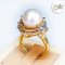 Approx. 10.0 - 12.0 mm, Edison Pearl, Double Halo Pearl Ring and Pendant