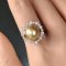 11.57 mm, Oriental Odyssey Lot, Gold South Sea Pearl, "Luminous Love" Heart Diamond Cocktail Solitaire Pearl Ring