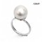 11.8 mm, White South Sea Pearl, Solitaire Pearl Ring