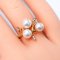 Approx. 6.2 - 6.8 mm, Akoya Pearl, Triple Pearl Leaves Diamond Ring