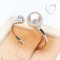 Approx. 6.0 - 7.0 mm, Akoya Pearl, Solitaire Pearl and Gem Stone Open Ring