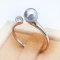 5.51 mm, Akoya Pearl, Solitaire Pearl and Gem Stone Open Ring