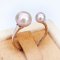 Approx 4.0 and 6.0 mm, Freshwater Pearl, Double Pearl Open Ring