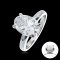 (IGI) 2.02 ct, Laboratory Grown Diamond (Oval Brilliant, CVD, 2.02 ct, D, VS 2), Four Prongs Diamond Base Paved Ring