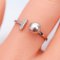 Approx. 5.0 - 6.0 mm, Freshwater Pearl, Solitaire Pearl T Open Ring,