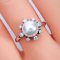 8.58 mm, White South Sea Pearl, Sun Ray Diamond Pearl Ring