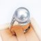 12.53 mm, Gray Feline, Tahitian Pearl, Diamond Embrace Pearl Ring