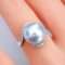 12.53 mm, Gray Feline, Tahitian Pearl, Diamond Embrace Pearl Ring