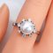 8.78 mm, Akoya Pearl, Cocktail Lab Grown Diamod Solitaire Pearl Ring