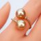 9.3 mm and 9.4 mm, Gold South Sea Pearl, Duo Pearl Open Ring
