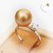 Approx. 9.0 - 10.0 mm, Gold South Sea Pearl, Seesaw Pearl & Diamond Ring
