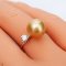 Approx. 9.0 - 10.0 mm, Gold South Sea Pearl, Seesaw Pearl & Diamond Ring