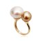 (GIA) 10.15 mm and 14.19 mm, South Sea Pearl, Twin Pearl Open Ring