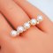 Approx. 5.5 mm, Freshwater Pearl, Pearl Row CZ Ring