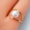 Approx. 8.0 mm, Akoya Pearl, Solitaire Pearl Parallel Line Ring