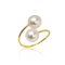 Approx. 8.0 mm, Akoya Pearl, Twin Pearl Open Ring