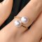 Approx. 8.0 mm, Akoya Pearl, Twin Pearl Open Ring