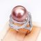 Approx. 13.0 mm, Edison Pearl, Galaxy CZ Solitaire Pearl Ring