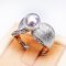 8.4 mm, Akoya Pearl, Big Leaf Edge CZ Paved Solitaire Pearl Ring