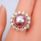 Approx. 13.0 mm, Edison Pearl, Double Halo CZ Solitaire Pearl Ring