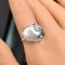 Approx. 13.0 x 17.0 mm, Souffle Pearl, Leaf CZ Paved Solitaire Pearl Ring