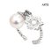 Approx. 8.0 mm, Akoya Pearl, Snowflake Pearl Open Ring