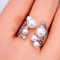 Approx. 4.0 - 7.0 mm, Freshwater Pearl, Cluster Pearl CZ Icicles Open Ring