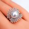 Approx. 10.0 mm, White South Sea Pearl, Wing of Gems Solitaire Pearl Ring
