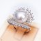 Approx. 10.0 mm, White South Sea Pearl, Wing of Gems Solitaire Pearl Ring