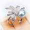Approx. 8.0 mm, Akoya Pearl, Bow CZ Paved Pearl Ring