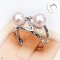 Approx. 6.0 mm, Akoya Pearl, Cross Double Pearl Ring