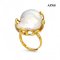 Approx. 16.0 - 17.0 mm x 23.0 - 25.0 mm, Souffle Pearl, Bunch of Vine Solitaire Pearl Ring