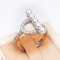 Approx. 3.5 mm, Akoya Pearl, OI Pearl Row CZ Paved Ring