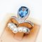 Approx. 3.5 - 4.0 mm, Akoya Pearl, Crown Pearl and Pear CZ Pair Ring