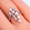 Approx. 3.5 - 4.0 mm, Akoya Pearl, Five Pearl Curve Stripe CZ Paved Ring