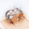 Approx. 3.5 mm, Akoya Pearl, Comet Pearl CZ Paved Ring