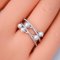 Approx. 3.5 mm, Akoya Pearl, Cross Road Pearl CZ Stripe Open Ring